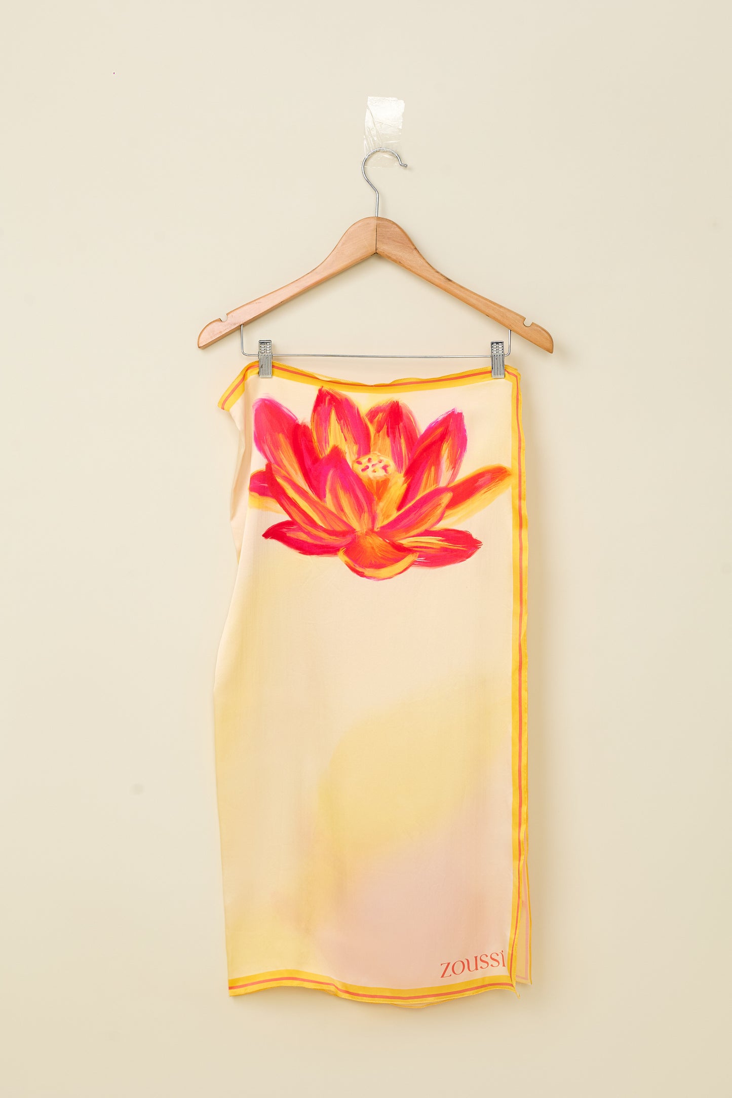 Sunset Lotus Silk Square Scarf