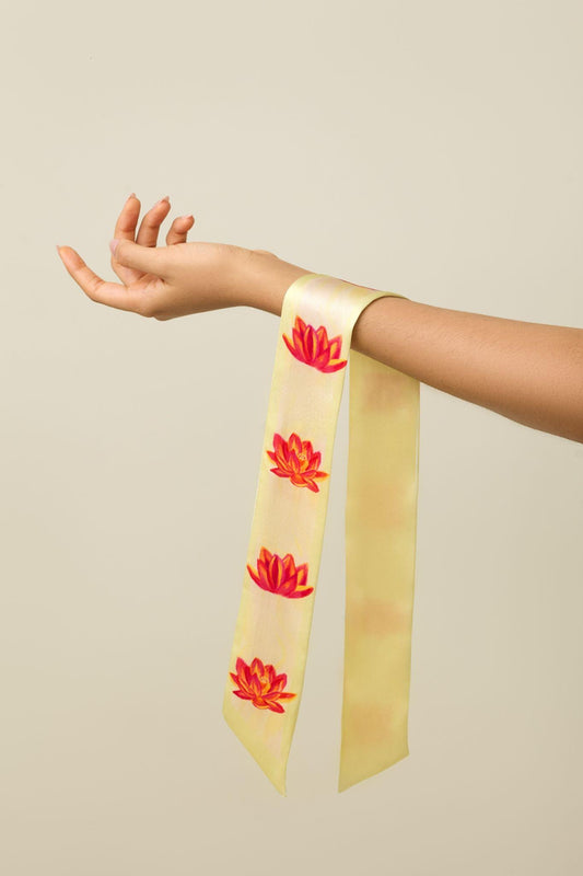 Sunset Lotus Silk Twilly