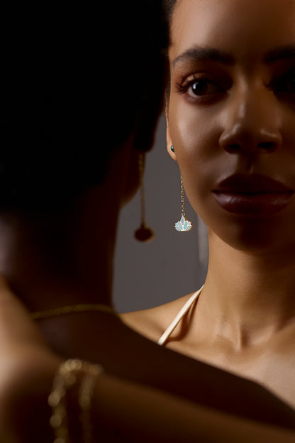 Malachite Lotus Drop Earrings