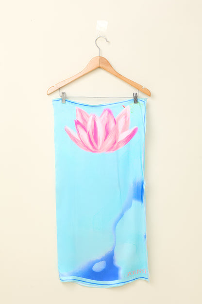 Sky Lotus Silk Square Scarf